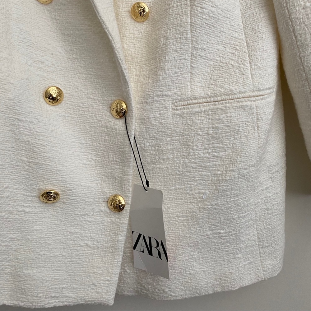 Zara white texture weave blazer - Picture 11 of 11